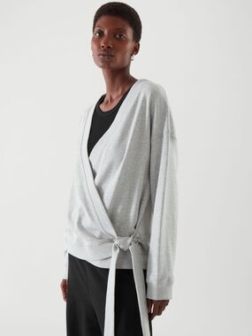 COS Cotton Wrap Cardigan | S